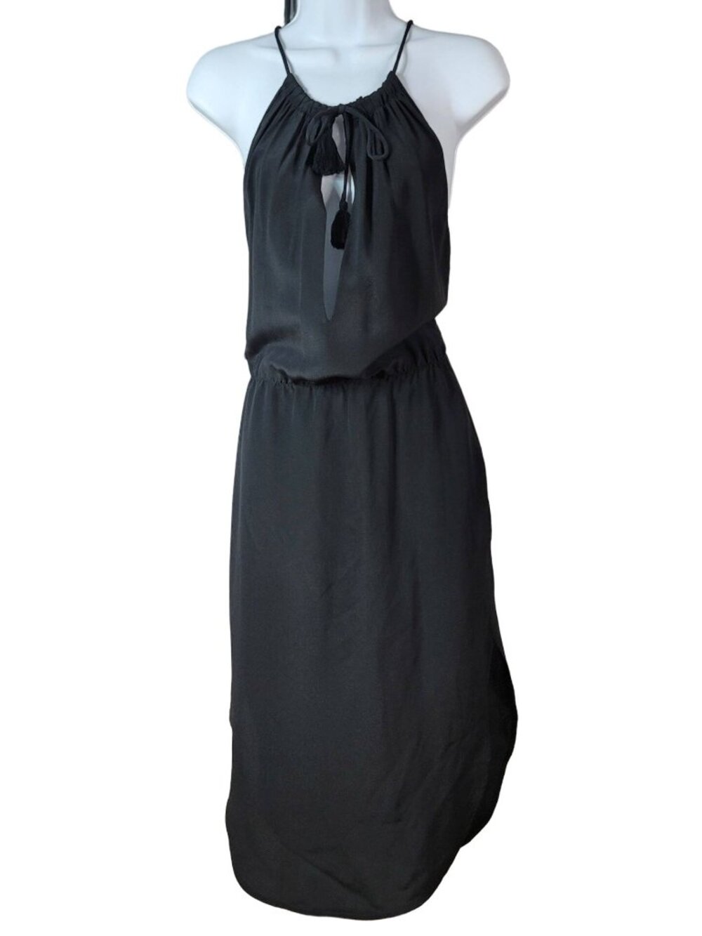 L.A.M.B. Gwen Stefani Women Silk Cocktail Dress Black SZ 2 Sleeveless Pocket NEW